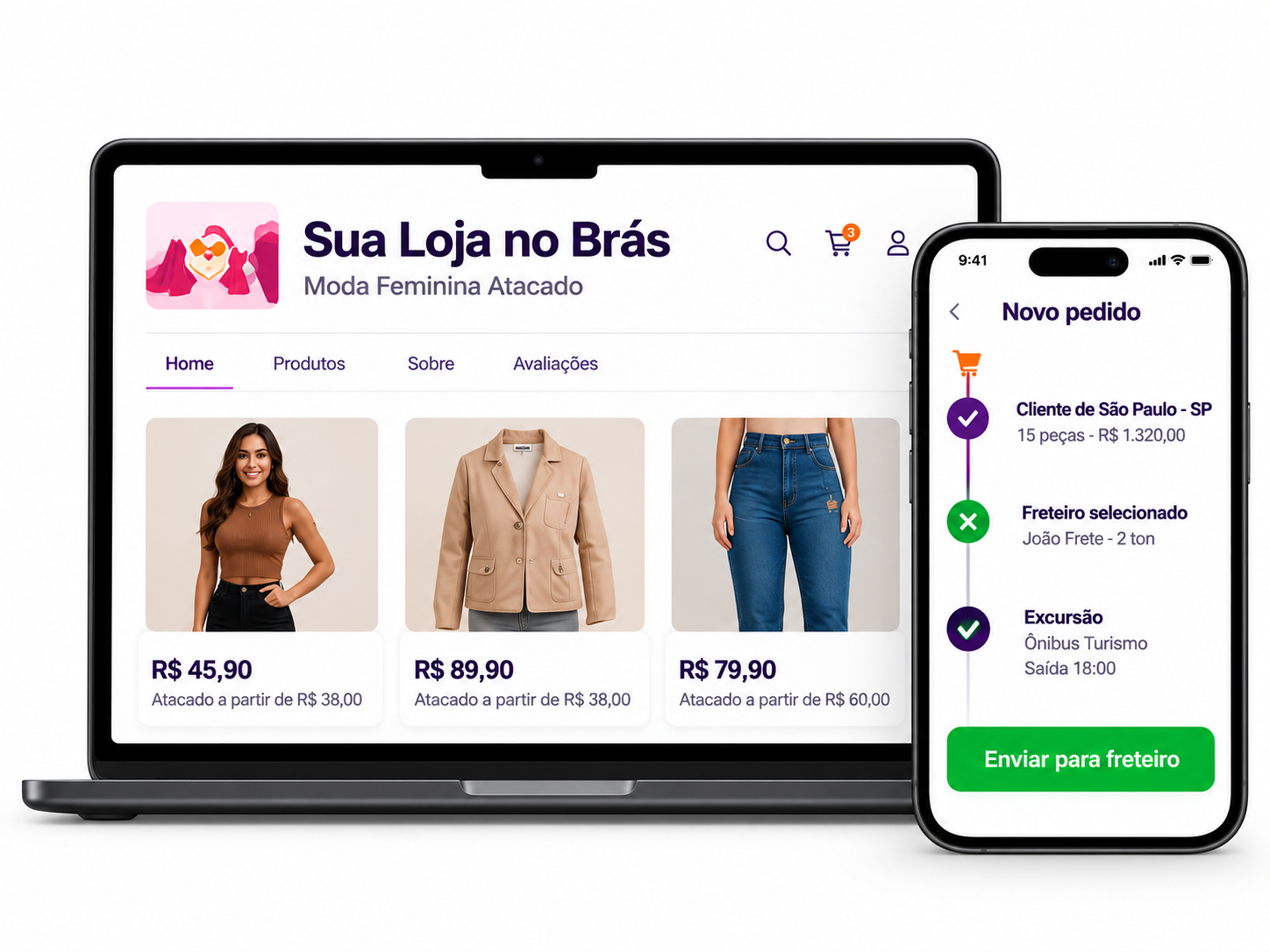 Loja no Brás com rastreamento de pedido