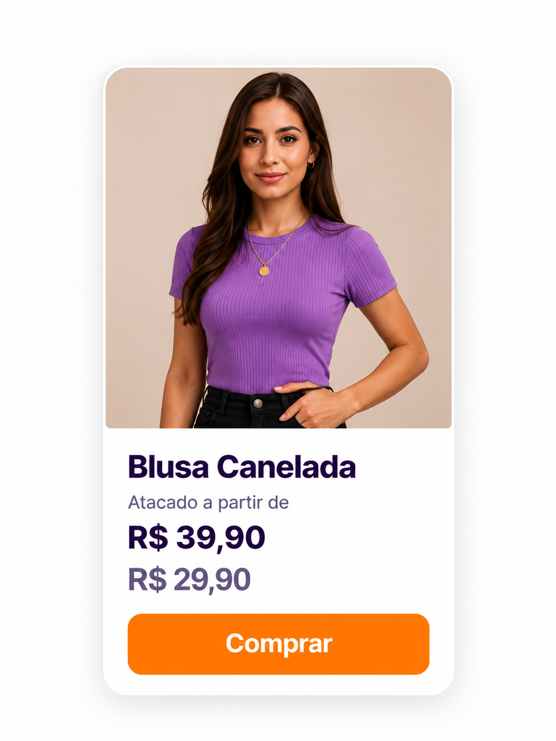 Card de produto blusa canelada