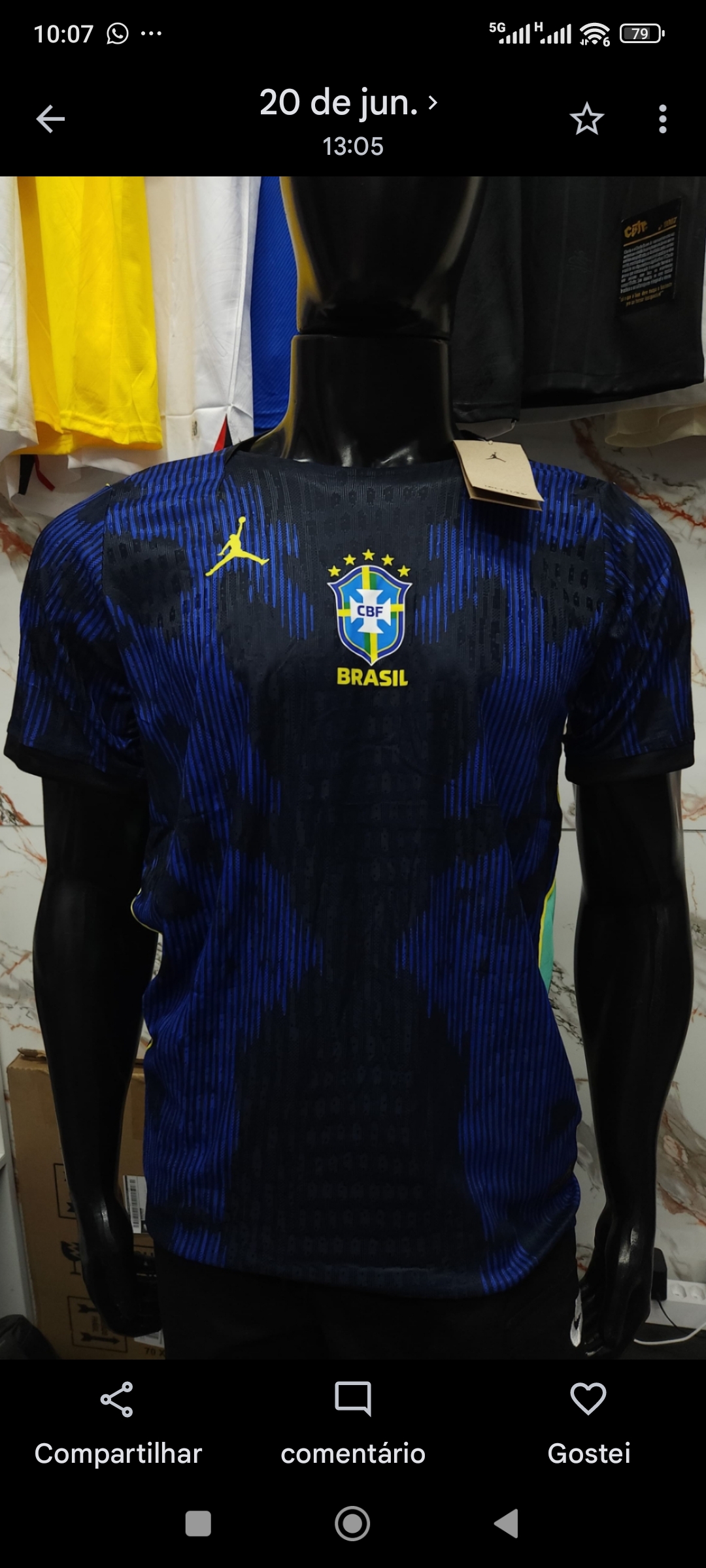 Camisa Tailandesa Seleção Brasil - Away Azul Escuro (Modelo Jogador) – Atacado no Brás