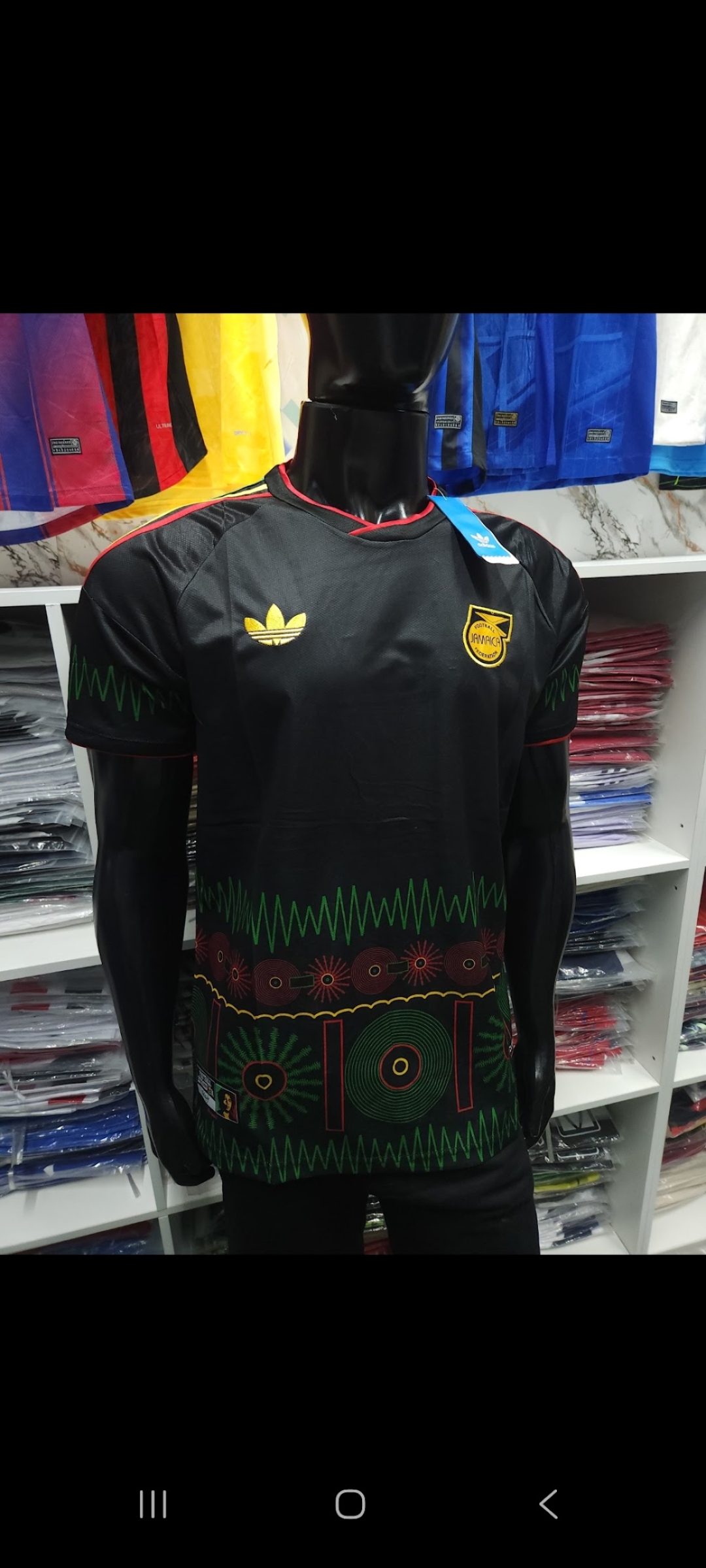 Camisa Tailandesa Jamaica / Estampada Preta - Réplica – Atacado no Brás