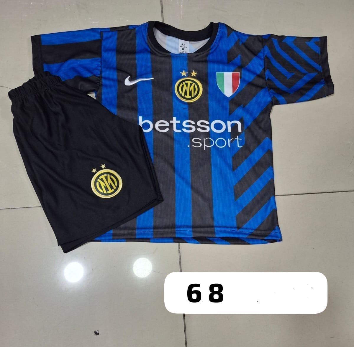 Conjunto infantil Inter listrado azul e preto – Atacado no Brás
