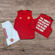 Conjunto regata, camiseta e shorts Manchester United Adidas – Atacado no Brás