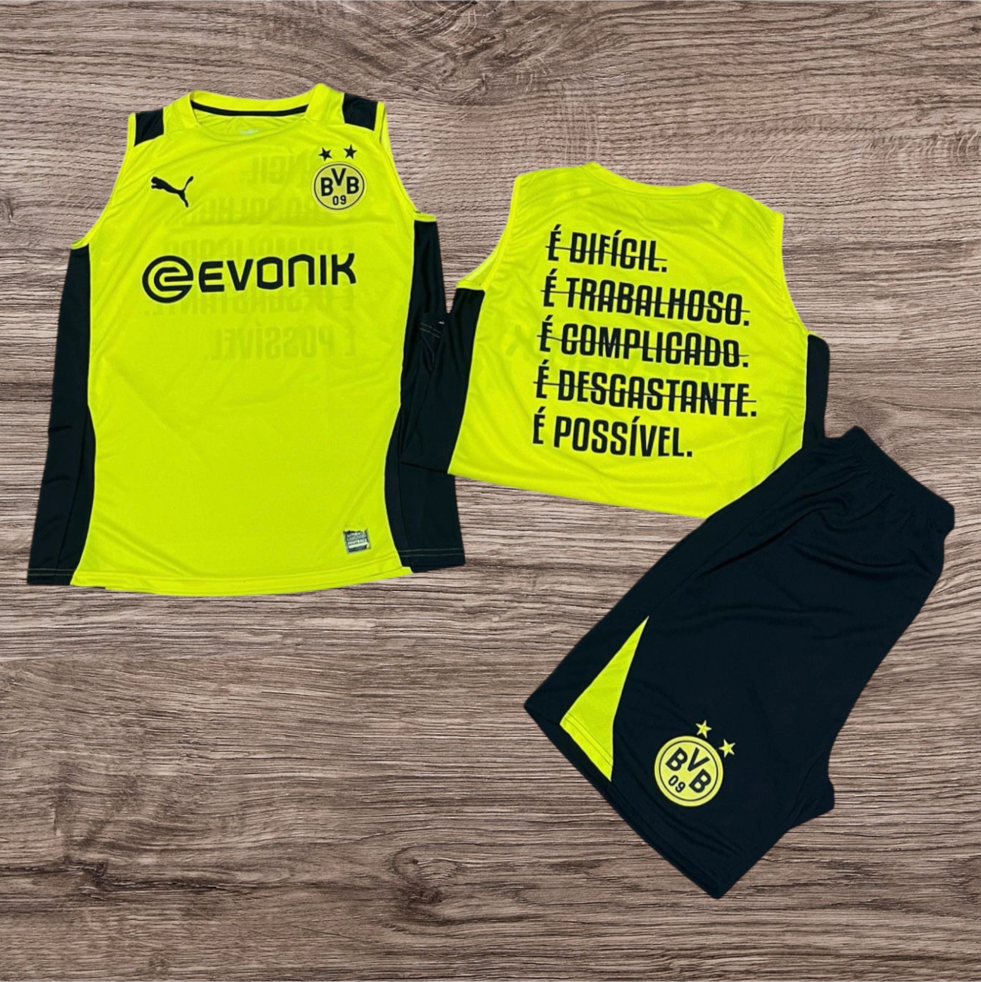 Conjunto regata e shorts Puma BVB 09 – Atacado no Brás