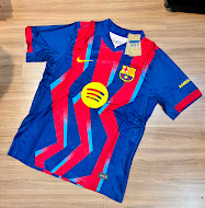 Camisa Barcelona Nike azul e vermelha com patrocínio Spotify – Atacado no Brás