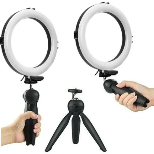 Foto 2 de Iluminador Ring Light LED 16 cm 6 W XZ - Bj-16d – Atacado no Brás