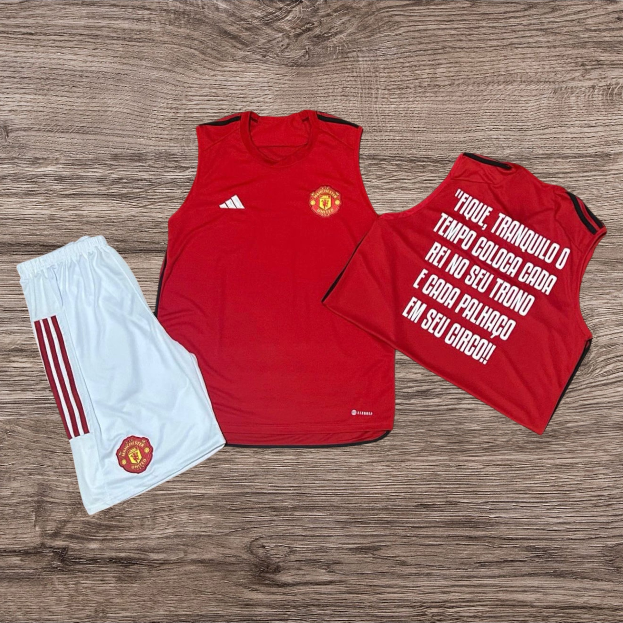 Conjunto regata e shorts Manchester United – Atacado no Brás