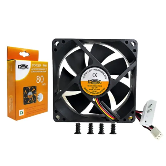 Foto 3 de Cooler Fan Alta Performance 80mm 12V 1500 RPM Dex DX-8C – Atacado no Brás