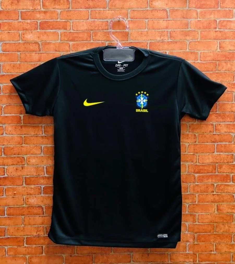 Camiseta Nike Dri-FIT Brasil preta – Atacado no Brás