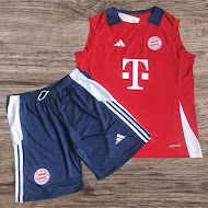 Conjunto regata e bermuda Bayern Munique Adidas vermelho e azul – Atacado no Brás
