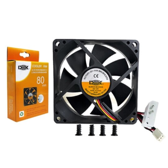 Foto 4 de Cooler Fan Alta Performance 80mm 12V 1500 RPM Dex DX-8C – Atacado no Brás