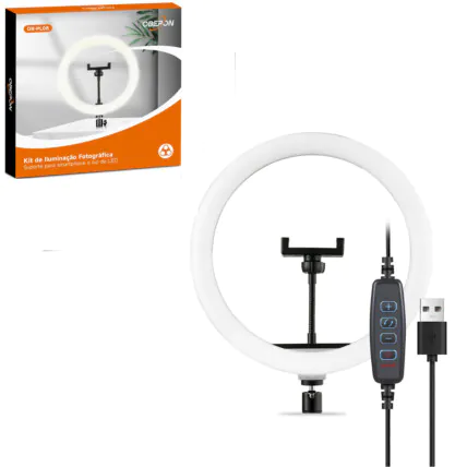 Foto 4 de Iluminador Ring Light LED 16 cm 6 W XZ - Bj-16d – Atacado no Brás