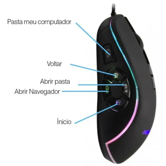 Foto 3 de Mouse Gamer Durawell DW-270 3200DPI LED RGB – Atacado no Brás