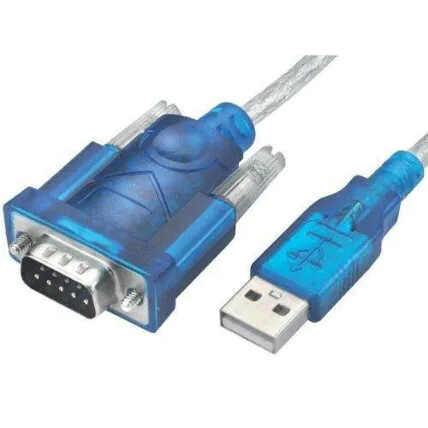 Cabo serial USB A macho com DB9, 1,5 m, cristal, Chipsce 018-0062 – Atacado no Brás