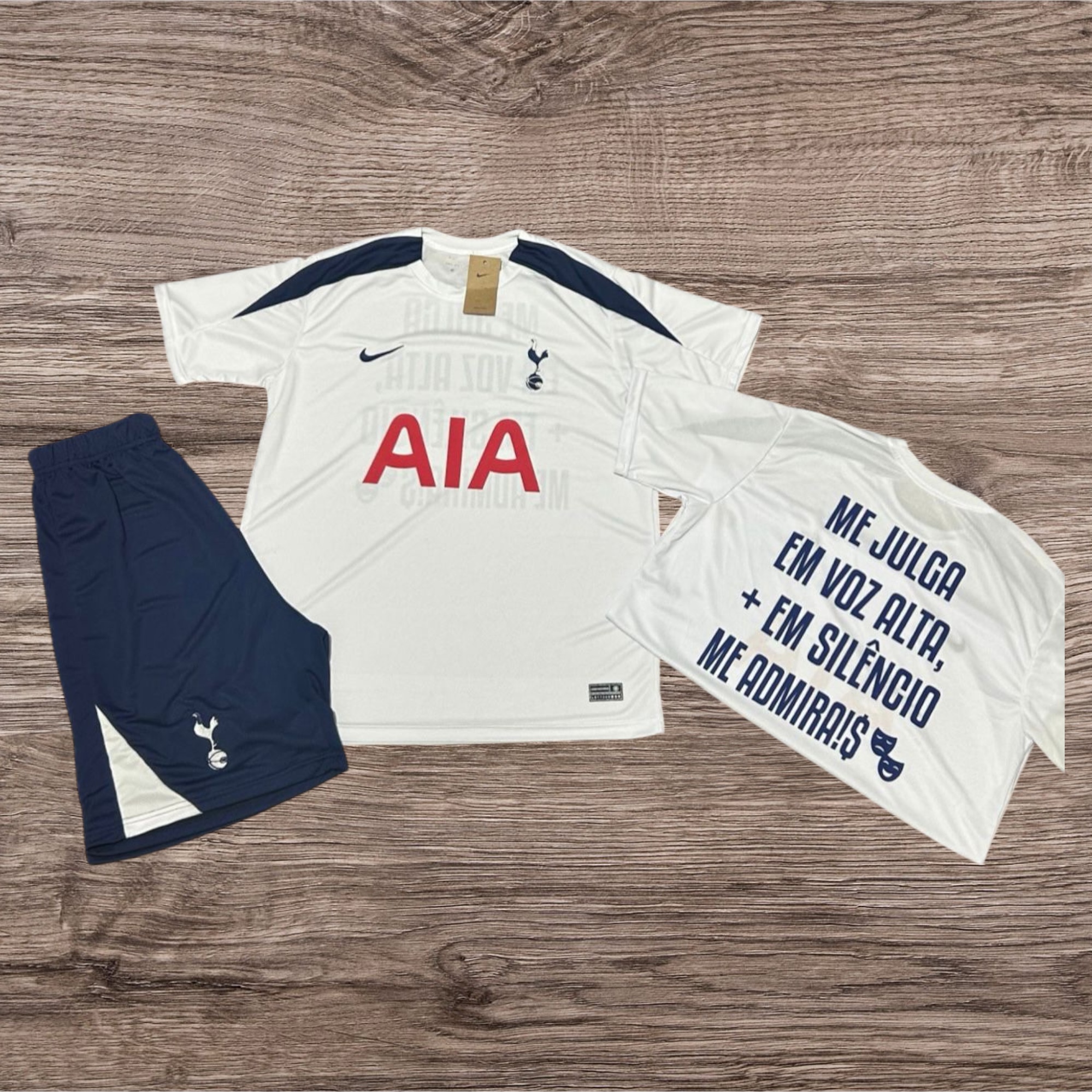 Conjunto camiseta e shorts Tottenham com AIA – Atacado no Brás