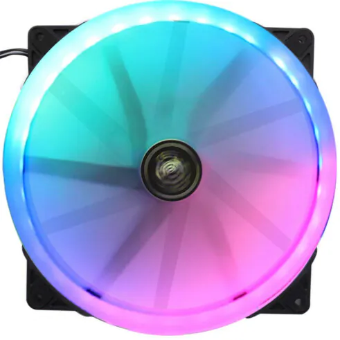 Foto 2 de Cooler RGB 200 mm 32 LEDs 600 RPM 12V com controle independente Dex - DX-20W – Atacado no Brás