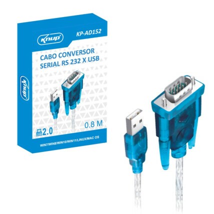 Foto 8 de Cabo serial USB A macho com DB9, 1,5 m, cristal, Chipsce 018-0062 – Atacado no Brás