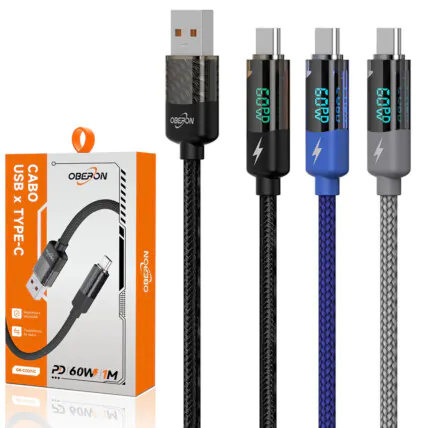 Foto 4 de Cabo USB Type-C 90 emborrachado Sumexr SS-B9-C – Atacado no Brás