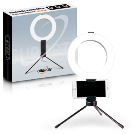 Foto 5 de Iluminador Ring Light LED 16 cm 6 W XZ - Bj-16d – Atacado no Brás