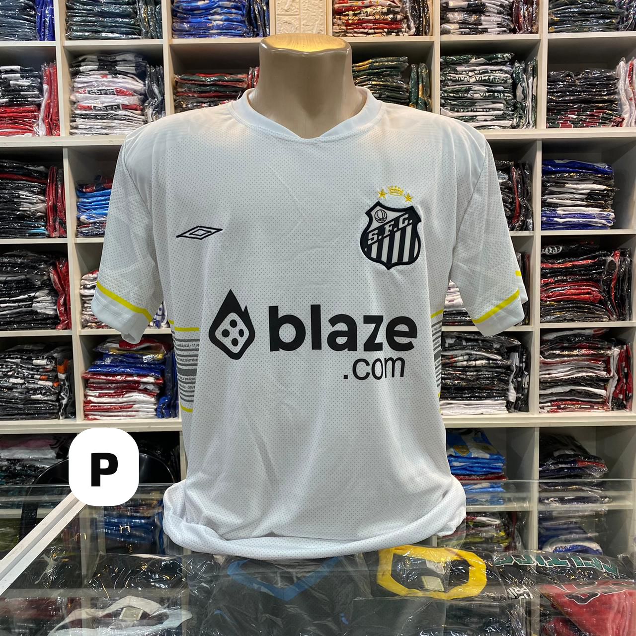 Camisa Santos F.C. branca (réplica) - tamanho P – Atacado no Brás