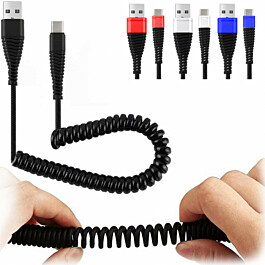 Cabo USB Type-C em mola 1 m 2.1A Xtrad CH-0417-TIPO-C – Atacado no Brás