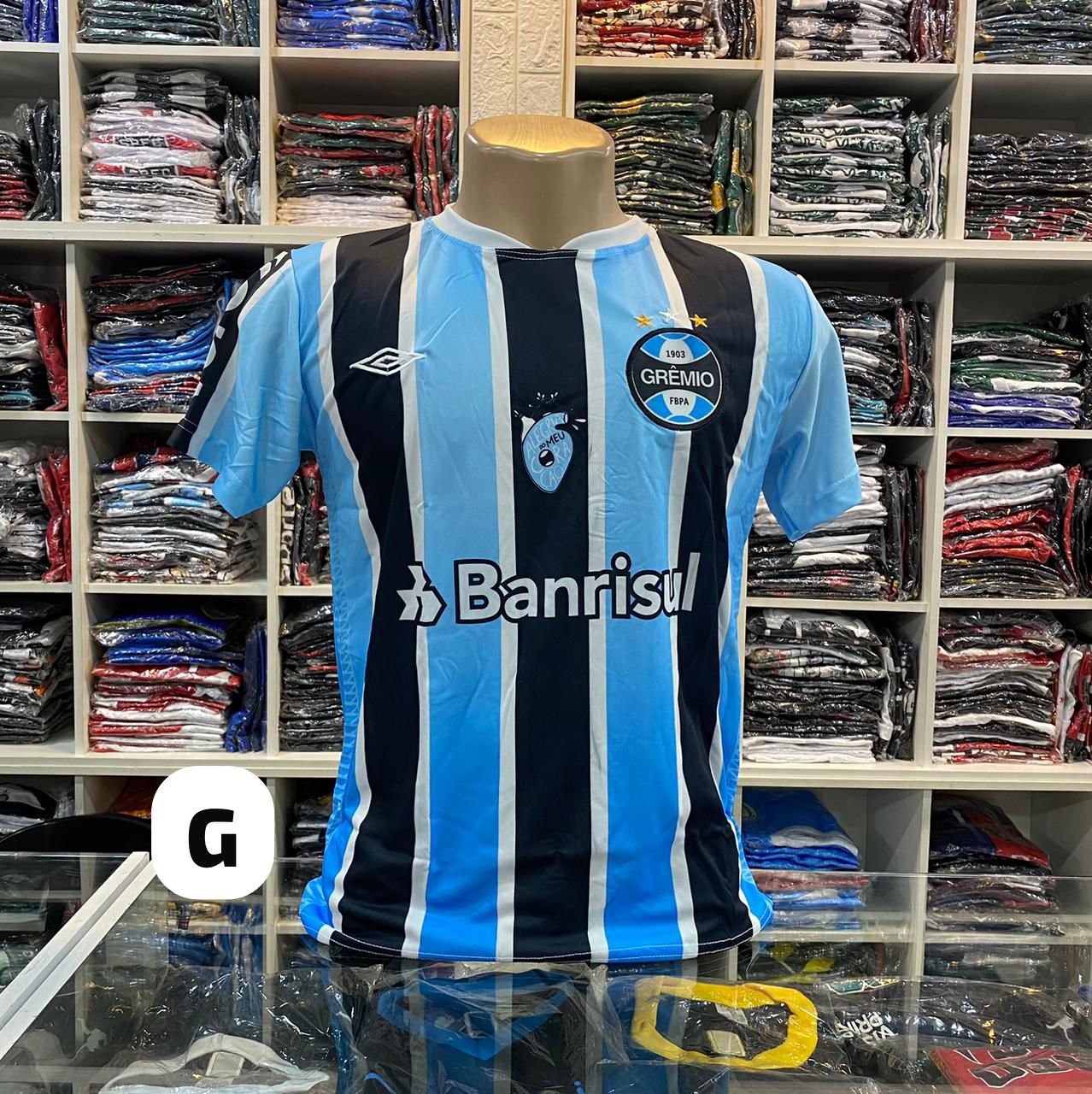 Camisa Grêmio listrada Umbro - Banrisul (G) – Atacado no Brás