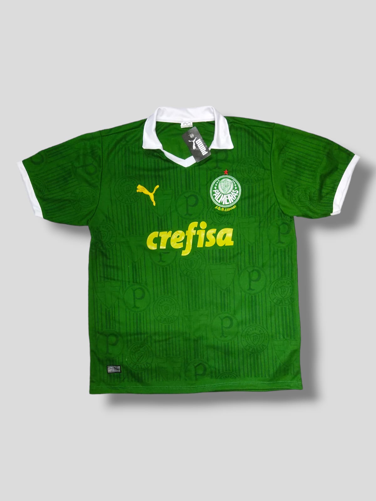 Camisa Palmeiras Puma verde com gola branca – Atacado no Brás