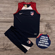 Conjunto regata e calça Atlético de Madrid Nike azul e vermelho – Atacado no Brás