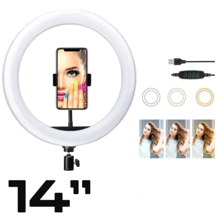 Foto 6 de Iluminador Ring Light LED 16 cm 6 W XZ - Bj-16d – Atacado no Brás