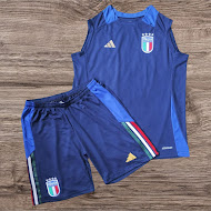Conjunto regata e shorts Adidas Itália azul – Atacado no Brás