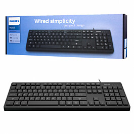 Teclado com fio USB ergonômico Chocolate Preto Philips K302/SPK6302B – Atacado no Brás