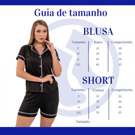 Conjunto blusa e short preto – Atacado no Brás