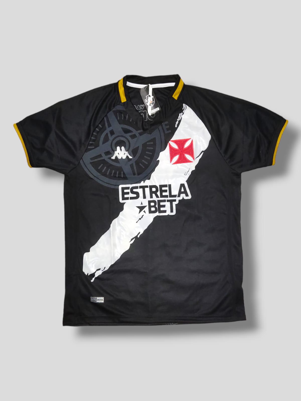 Camisa Vasco Kappa com faixa branca – Atacado no Brás
