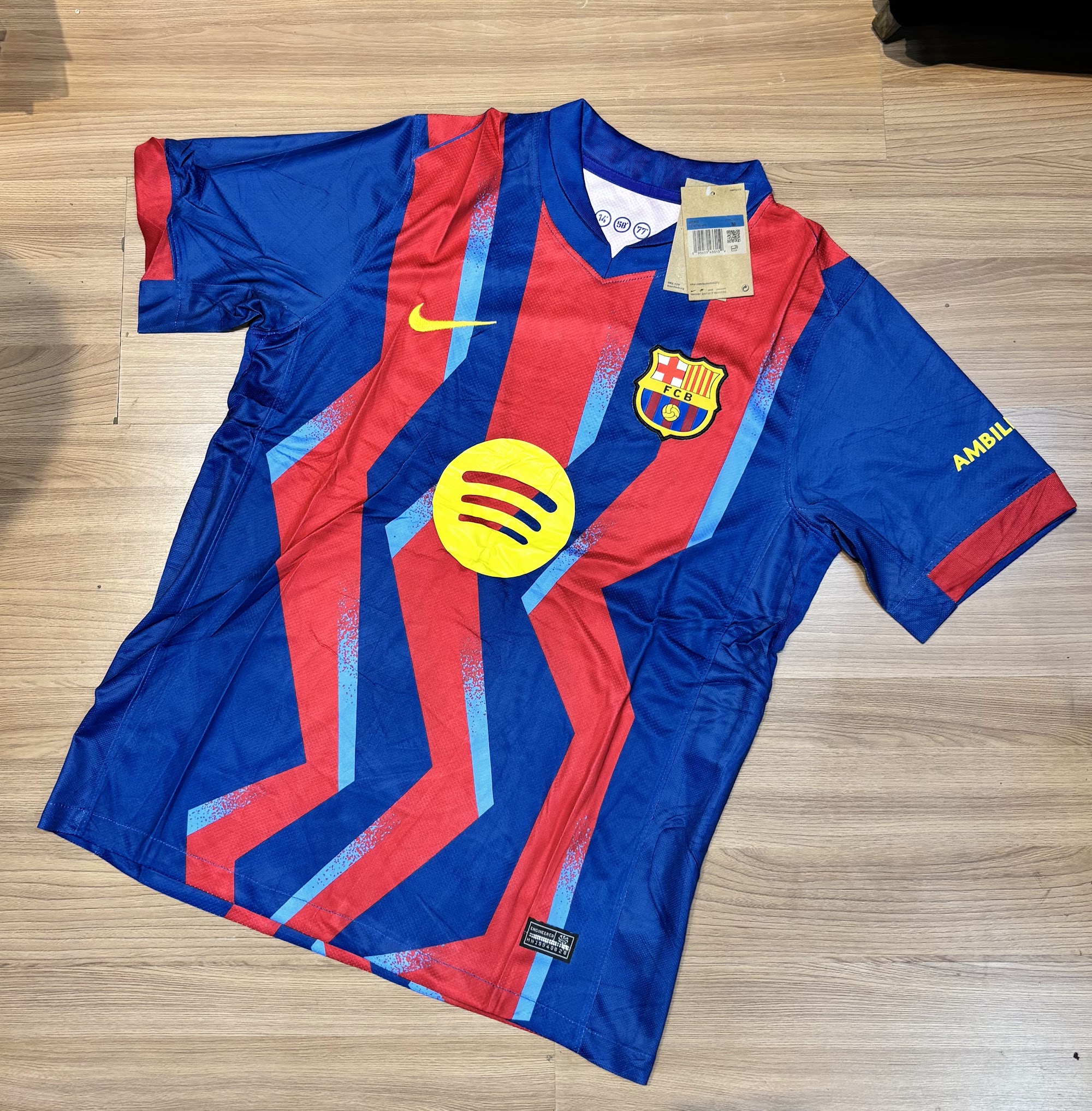 Camisa Barcelona FCB com escudo e patrocínio – Atacado no Brás