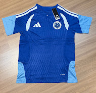 Camiseta esportiva azul com logo Adidas – Atacado no Brás