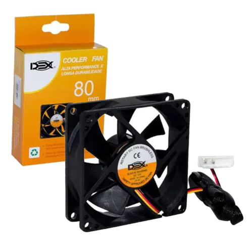 Foto 2 de Cooler Fan Alta Performance 80mm 12V 1500 RPM Dex DX-8C – Atacado no Brás