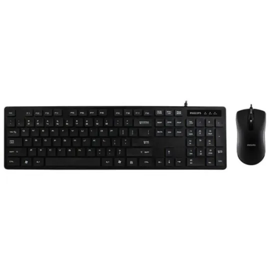 Foto 3 de Teclado e mouse 1000 dpi USB 2.0 com fio Philips C201/SPT6201B – Atacado no Brás