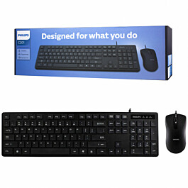 Teclado e mouse 1000 dpi USB 2.0 com fio Philips C201/SPT6201B – Atacado no Brás