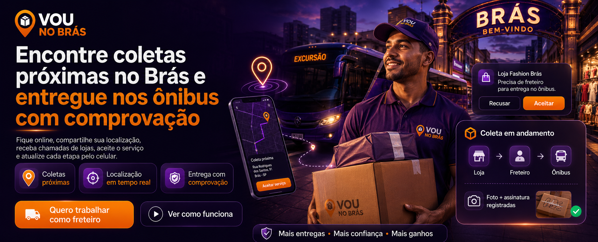 Entregadores no Brás